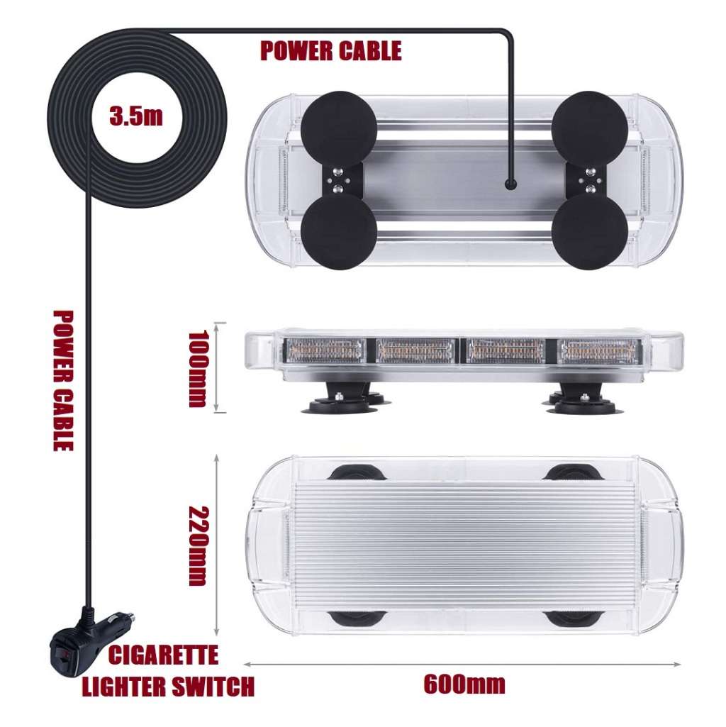 Construction Vehicle COB LED Strobe Roof Top Flash Amber Light Magnetic Mount. Collections Allowed.