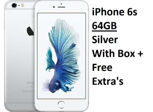 iPhone 6s - 64GB - Silver - With Box - As New Condition with Extra's