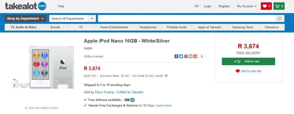 Apple iPOD NANO 7TH GENERATION -16GB- Black - Authentic Apple - Perfect For Fitness with Bluetooth