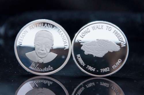 Nelson Mandela Robben Island Silver Clad Bullion Coin