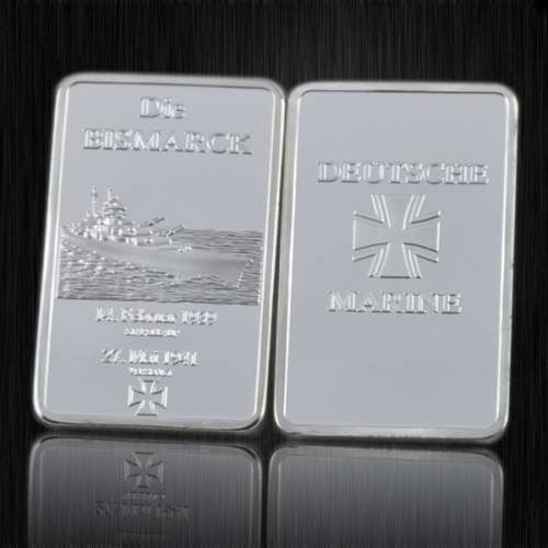 Die Bismark Deutsche Marine Silver Clad Bullion Bar