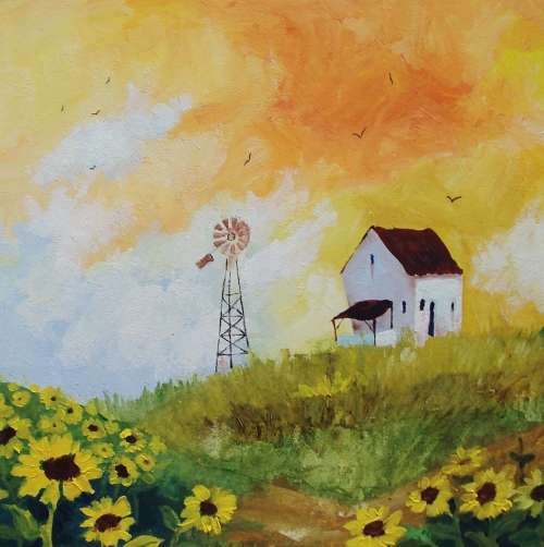 Farmhouse and Windmill
