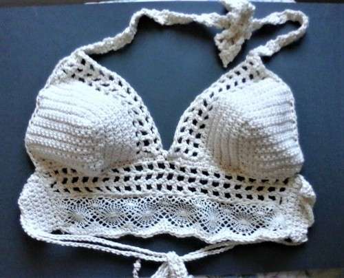 crocheted bikini crop top