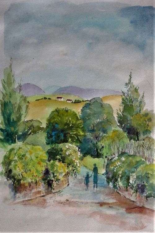 watercolour walk in the country