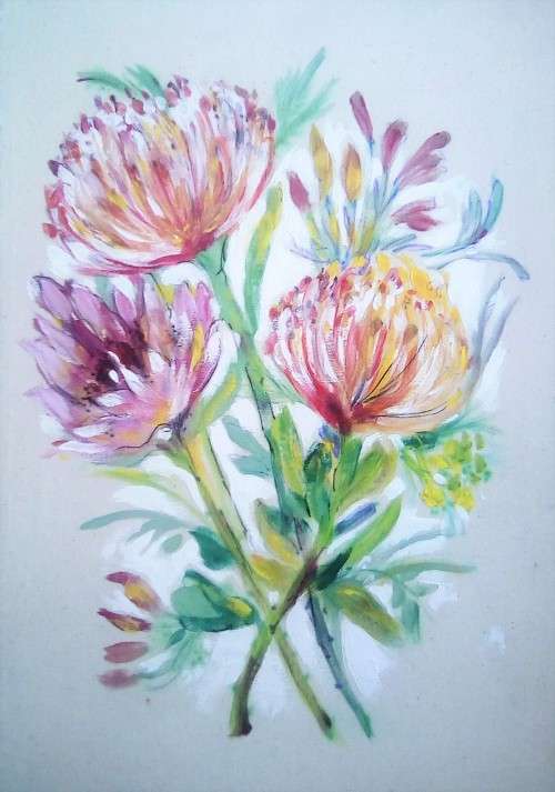 beautiful proteas bunch