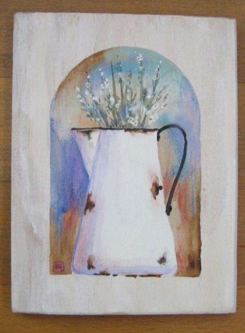 enqmel jug with wildflowers