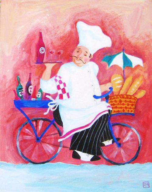 chef on his bicycle