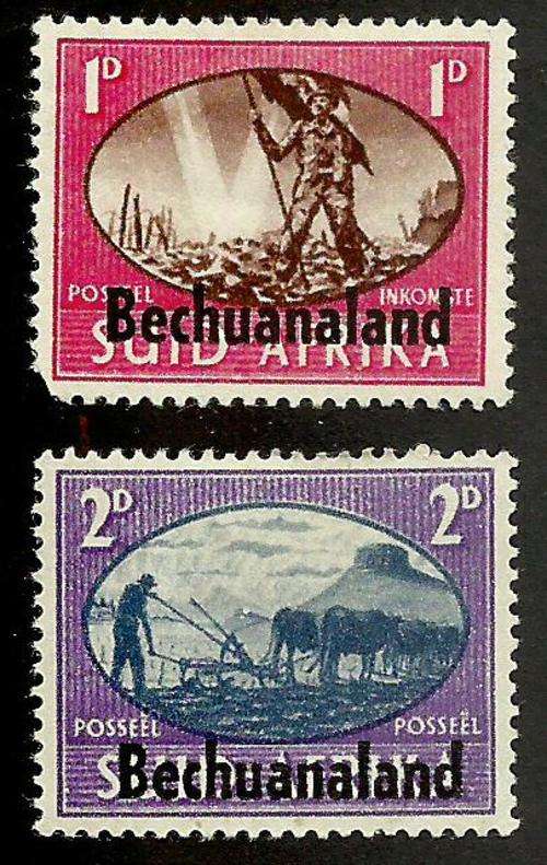 1945 2d & 1d BECHUANALAND OVERPRINT STAMP.