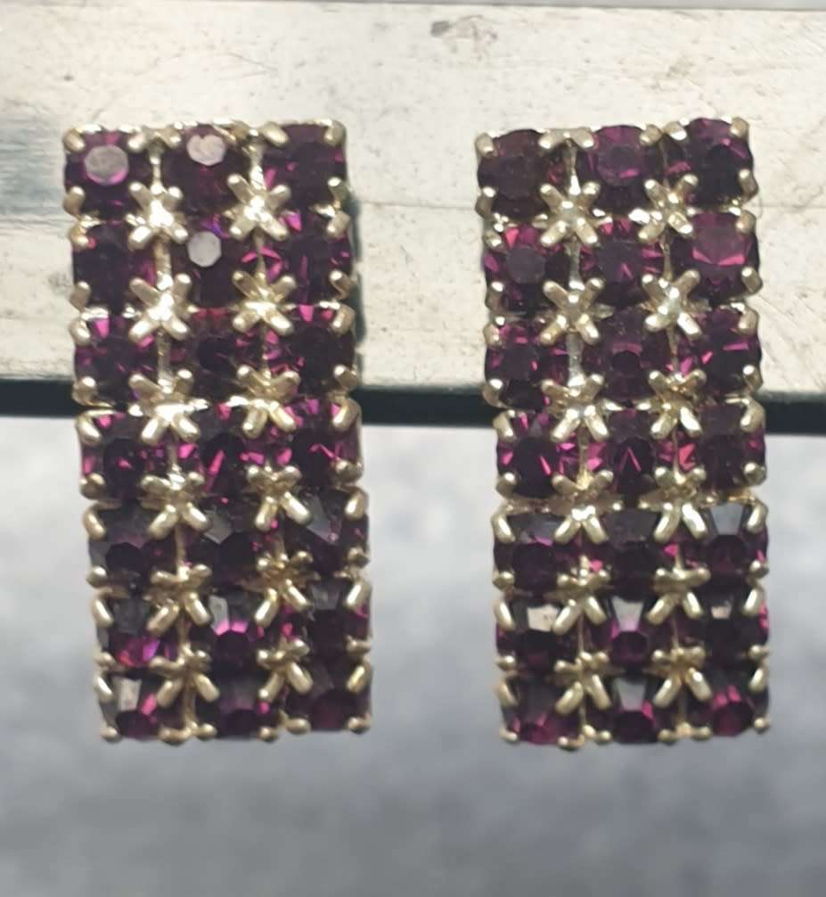 ** NEW ** Crystal earrings amethyst