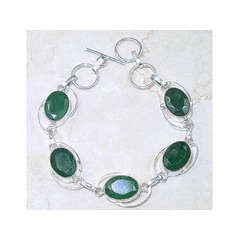 Facetted emerald bracelet