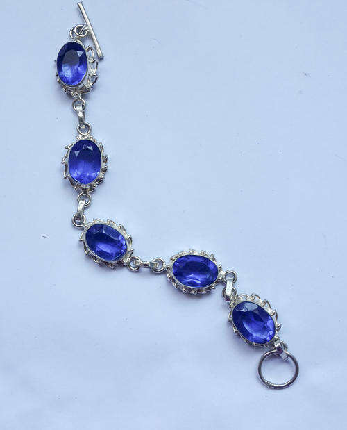 Blue quartz bracelet - marked 925