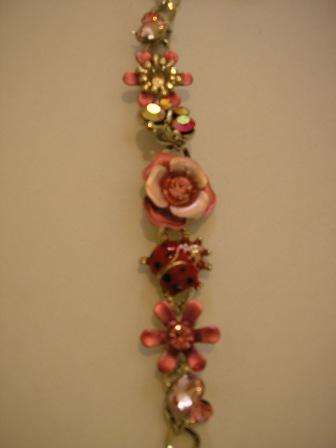 Flower crystal bracelet - complete with ladybird!