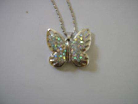 Crystal butterfly - with free chain