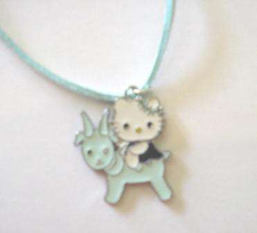 Children's jewellery - "Hello Kitty" pendant on leather cord