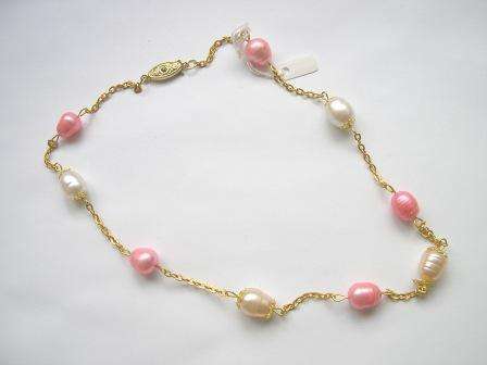 Multi coloured fresh water pearl necklace