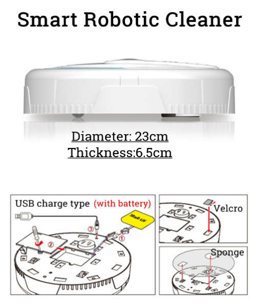 Rechargeable Smart Robot Sweeping Cleaner Auto Floor Cleaning Sweeping Mopping