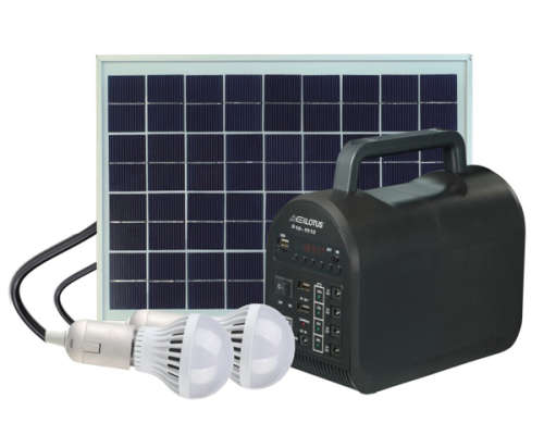 Everlotus Home Solar Lighting System with USB Speaker - 10W