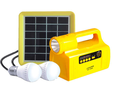 Everlotus Home Solar Lighting System with Bluetooth and USB , Built-In Speaker - 2W