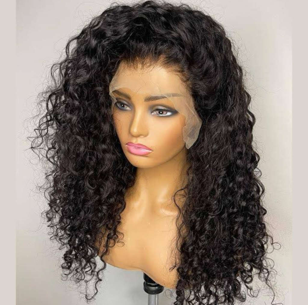 18 inch full frontal closure Brazilian/Peruvian curly wig