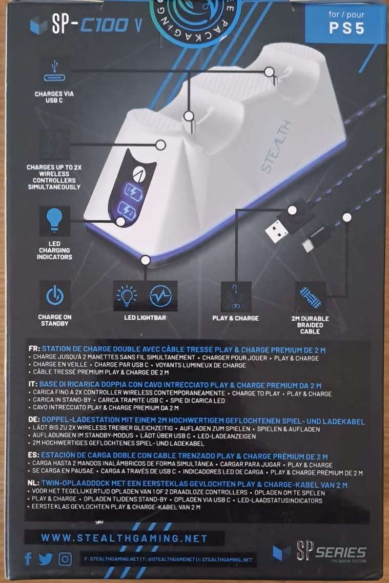 PS5 Twin Charge Dock Stealth SP-C100 V Brand New