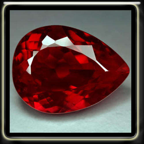 21.10CT PERFECT PURPLE RED RUBY [VVS] - FLAWLESS PEAR GEMSTONE (DIFFUSION)