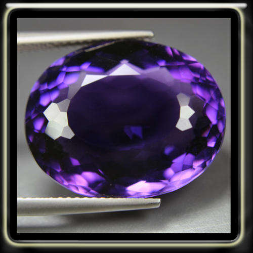 20.60CT INTENSE TOP PURPLE AMETHYST QUARTZ [VVS1] - URUGUAY PERFECT MODERN FANCY OVAL GEM
