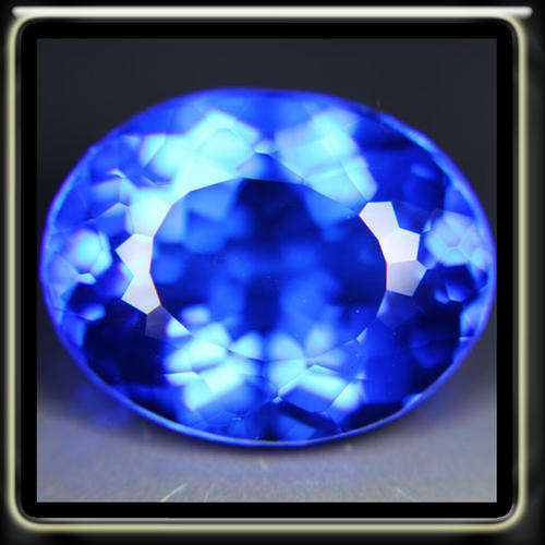 16.02CT INTENSE TANZANITE BLUE COLOUR QUARTZ [IF] - FLAWLESS CLASSIC FINISHED OVAL GEM