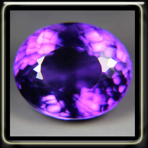 12.78CT FLAWLESS DEEP PURPLE AMETHYST QUARTZ [VVS] - URUGUAY PERFECT MODERN FANCY OVAL GEM