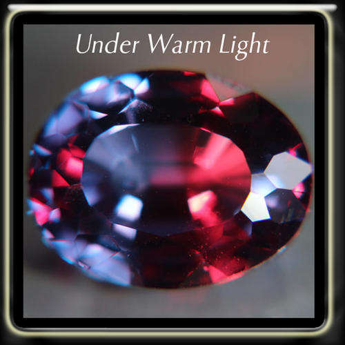 8.85CT PEACOCK PURPLE TO BLUE LAB ALEXANDRITE [IF] - FLAWLESS MODERN FANCY OVAL (DIFFUSION)