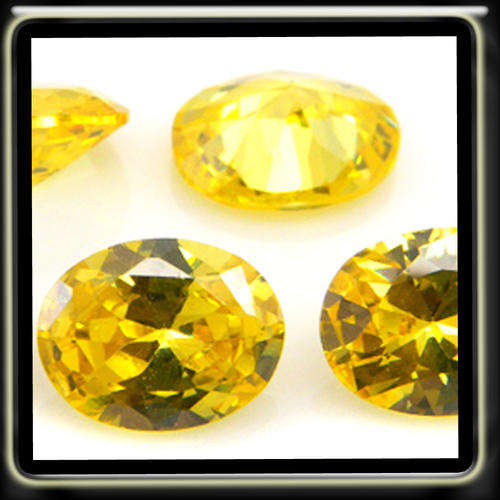 2.30CT MAGNIFICENT PRECISION FINISHED OVAL MAN MADE YELLOW DIAMOND SIMULATE FROM RUSSIA