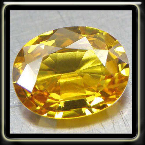 2.40CT GLAMOROUS PRECISION FINISHED OVAL MAN MADE YELLOW DIAMOND SIMULATE FROM RUSSIA