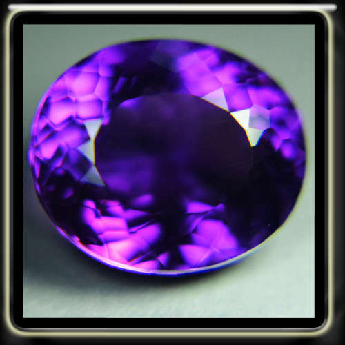 13.65CT PERFECT GEM PURPLE URUGUAY AMETHYST [IF] - MODERN FANCY DOUBLE FACETED OVAL GEM