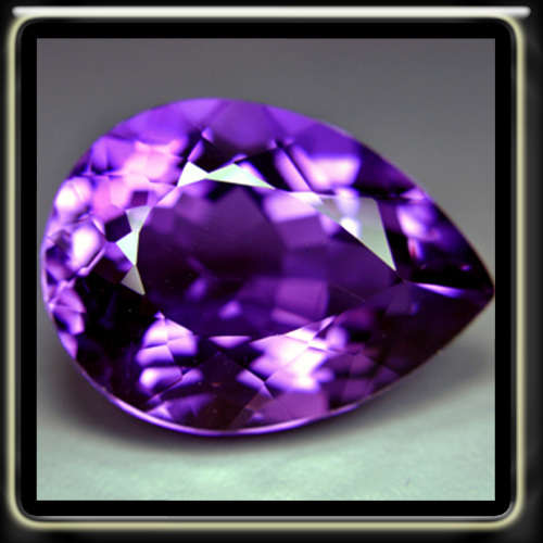 15.74CT BRAZILIAN DEEP PURPLE AMETHYST [VVS] - PERFECT FANCY DIAMOND FACET PEAR GEMSTONE