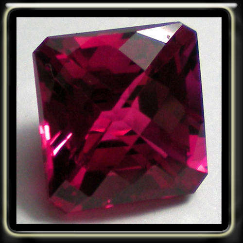 9.34ct Intense Reddish Pink Checherboard Square Cubic Zirconia. A Must Have!!!