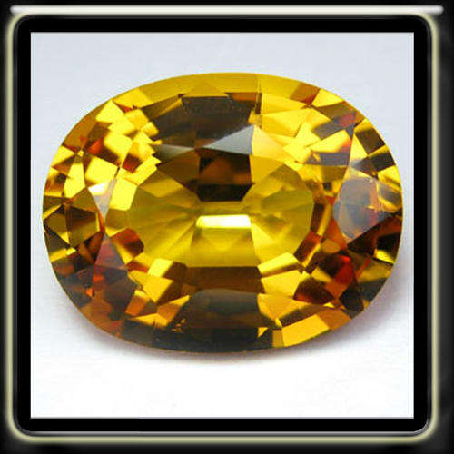 10.50CT EXOTIC SUNSET GOLDEN YELLOW SAPPHIRE BEAUTIFULLY POLISHED IN A OVAL