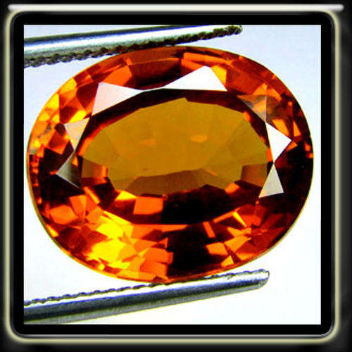 7.05CT GOLDEN POPPY ORANGE OVAL SAPPHIRE BEAUTIFULLY POLISHED