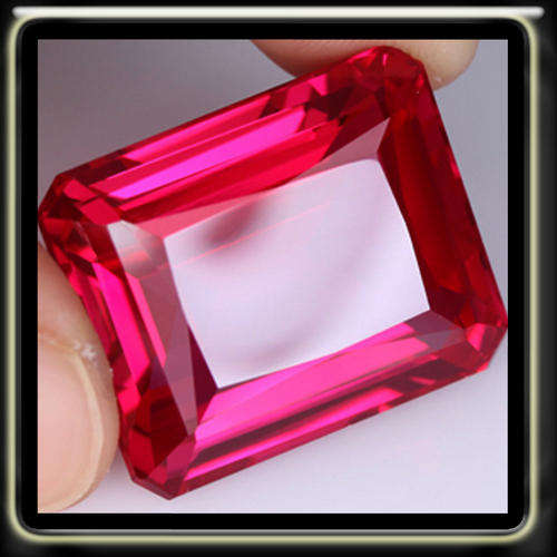 RAVISHING 2.15CT PERFECT PINK RED EMERALD CUT RUBY, BEAUTIFULLY POLISHED GEMSTONE