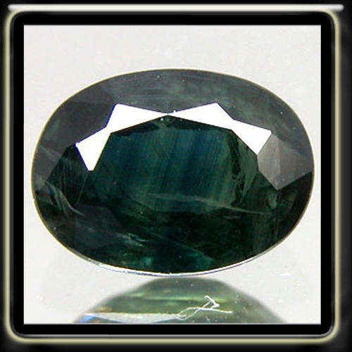 CAPTIVATING 1.20CT DEEP GREEN NATURAL TRANSPARRENT OVAL SAPPHIRE