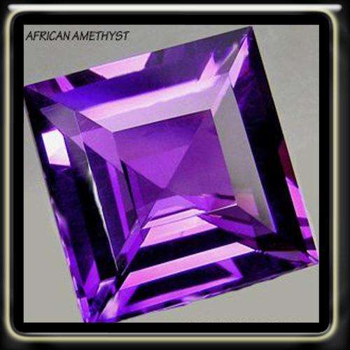 EXCLUSIVE12.95CT ORIGINAL PURPLE 100% NATURAL AMETHYST A PERFECT SQUARE GEMSTONE