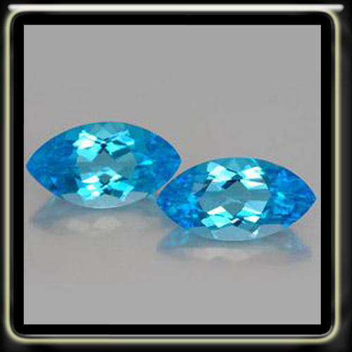 RADIANT 1.36 CT LIVELY MATCHING PAIR NATURAL SKY BLUE TOPAZ CUT IN BEAUTIFULL MARQUISE