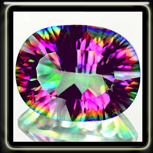 MYSTERIOUS 5.69CT MAGNIFICENT CLEAN NATURAL CONCAVE MYSTIC QUARTZ A OVAL GEMSTONE