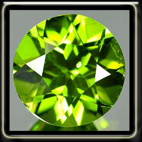 1.97CT BRIGHT GREEN PERIDOT UNHEATED NATURAL BRILLIANT ROUND GEMSTONE