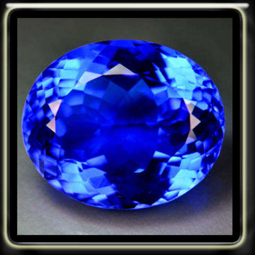 GLOWING 21.40CT AMAZING TANZANITE BLUE COLOURED QUARTZ POLISHED IN A MODERN OVAL