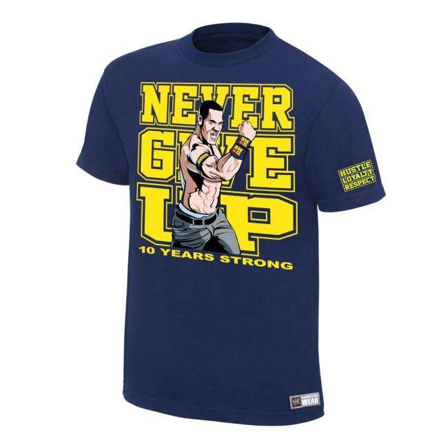 WWE JOHN CENA*10 YEARS STRONG* LARGE*LAST ONE*