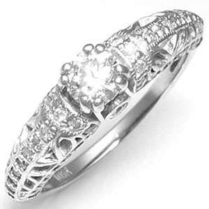 R49000 - ANTIQUE 1CT DIAMOND 14K SOLID WHITE GOLD RING