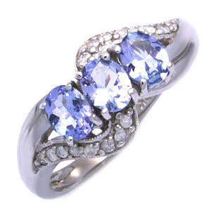 R10500 - ELEGANT 1.5CT TANZANITE DIAMOND 9K SOLID WHITE GOLD RING