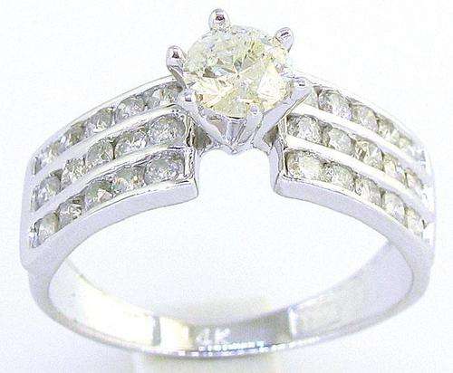 R68300 - EXQUISITE 1.27Ct DIAMOND 14K GOLD SOLITAIRE ENGAGEMENT RING