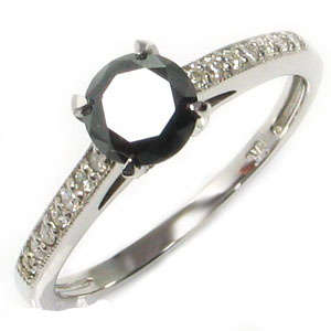 R27500 - ELEGANT BLACK & WHITE DIAMOND 9CT WHITE GOLD RING
