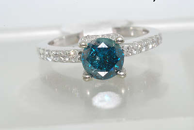R100000 1.46CT ROUND CUT BLUE DIAMOND ENGAGEMENT RING