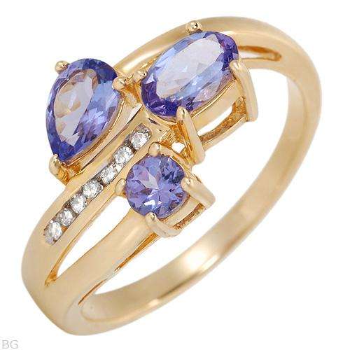 R29741 AMAZING 1.05CT TANZANITE & DIAMOND RING
